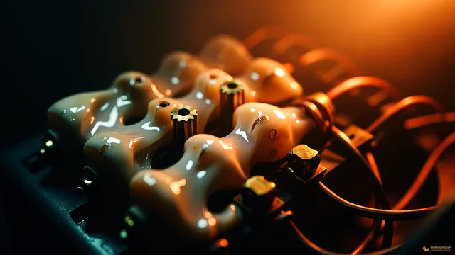 Bone Logic Gate — Steampunk machines 4K wallpaper