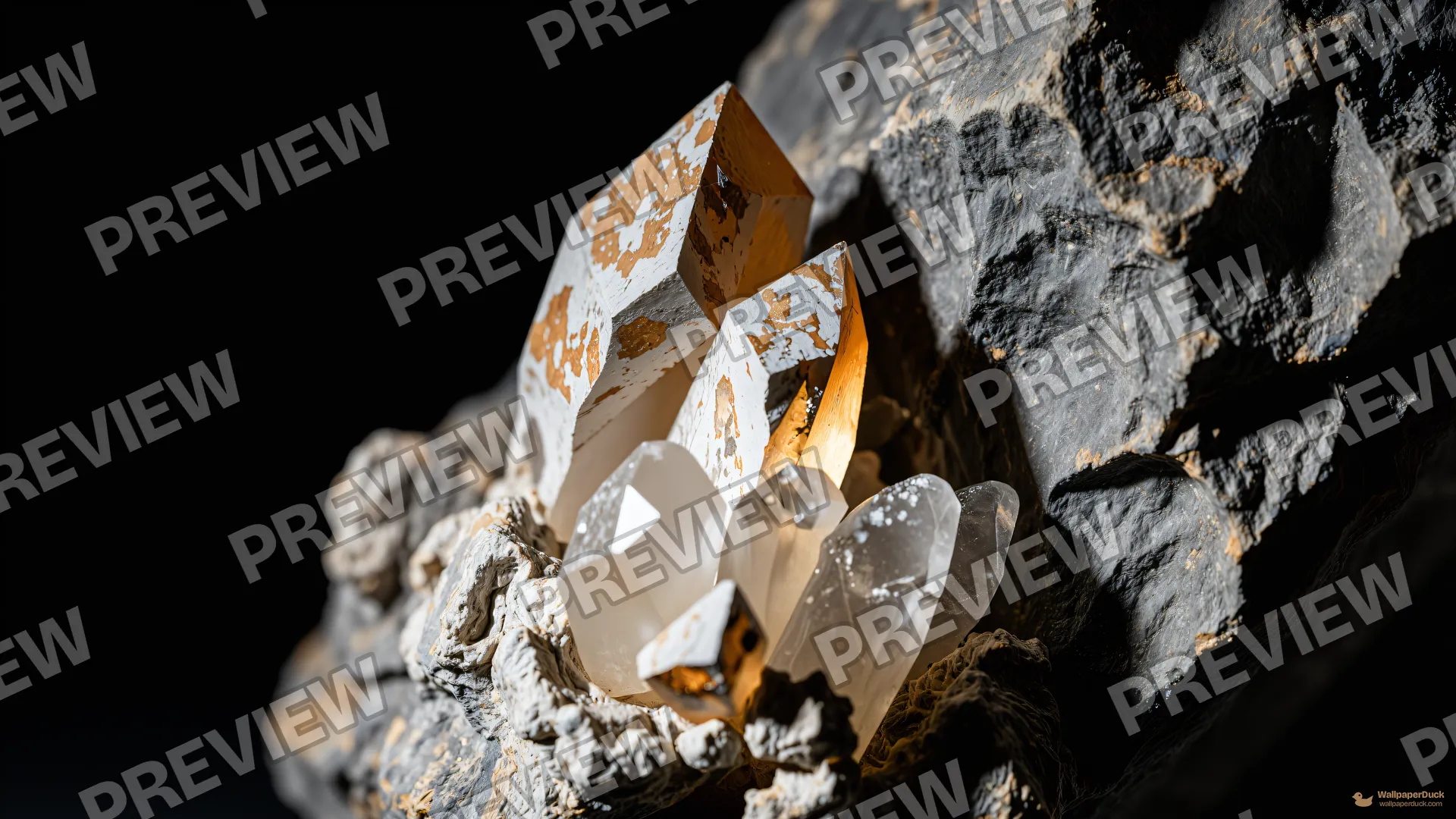 Smoky Quartz Basalt Core — Crystals & minerals 4K wallpaper