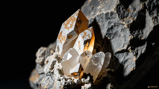 Smoky Quartz Basalt Core — Crystals & minerals 4K wallpaper