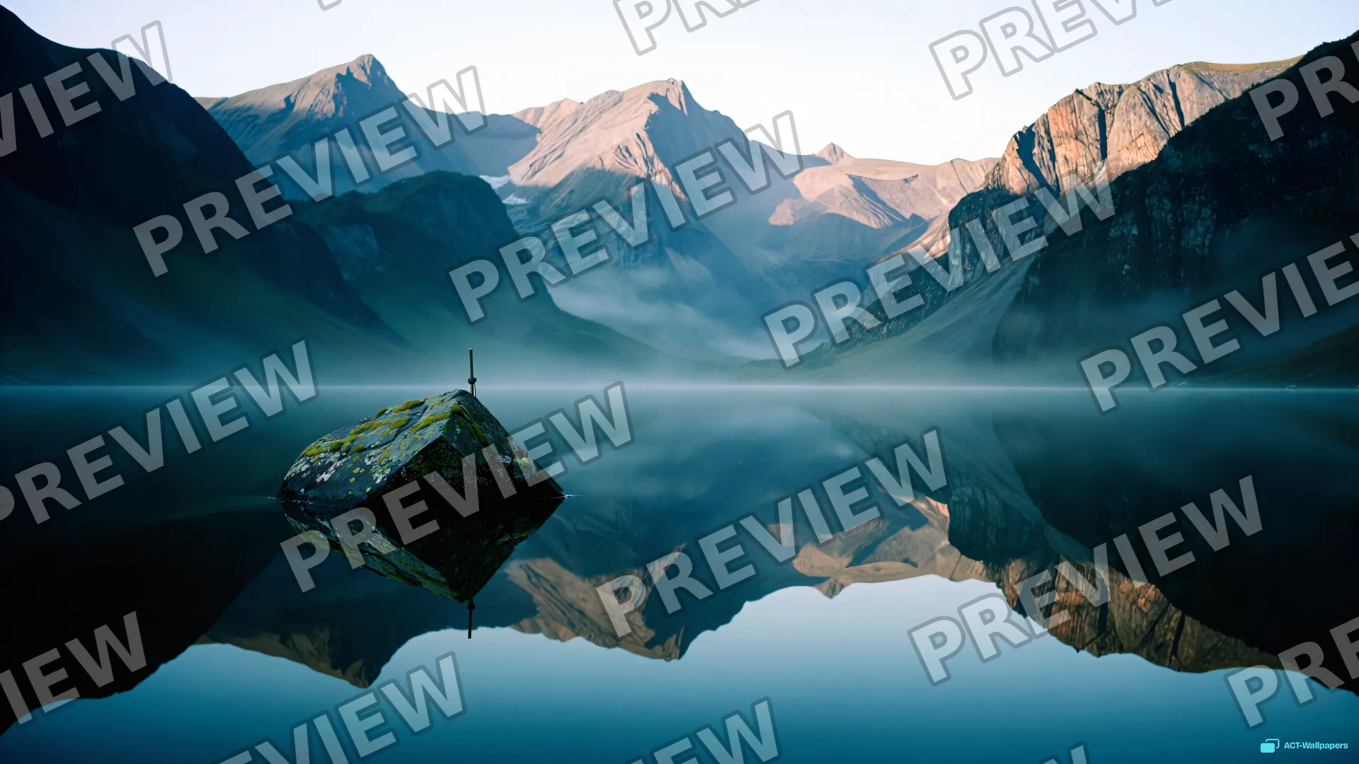 Glacial Mirror Peak — Stone & water 4K wallpaper