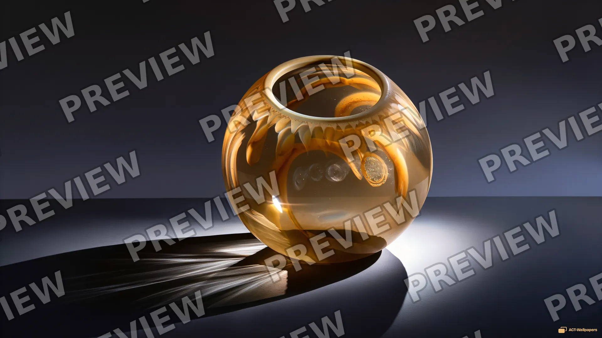 Hollow Smoke Sphere — Glass sculpture 4K wallpaper