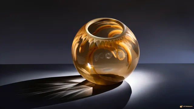 Hollow Smoke Sphere — Glass sculpture 4K wallpaper