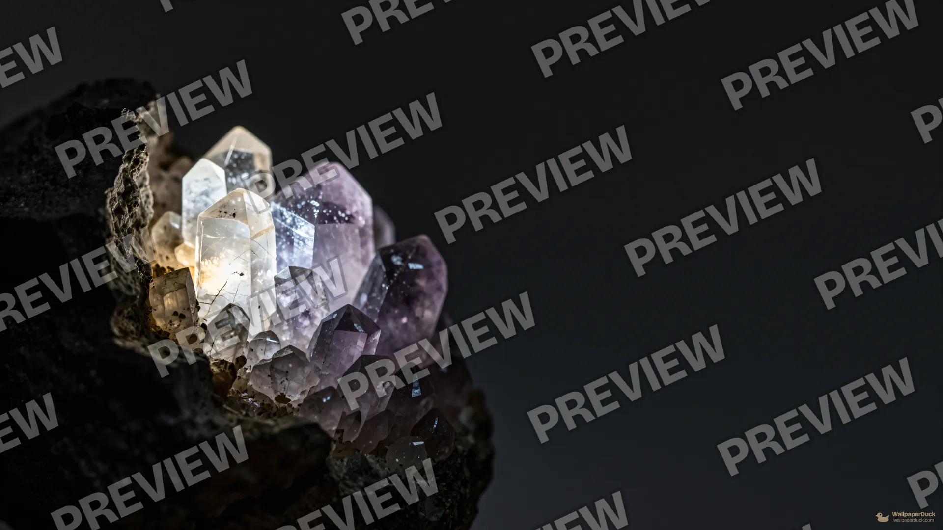 Amethyst Basalt Refraction — Crystals & minerals 4K wallpaper