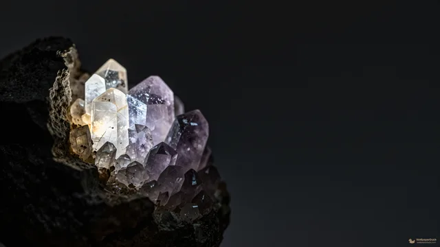 Amethyst Basalt Refraction — Crystals & minerals 4K wallpaper