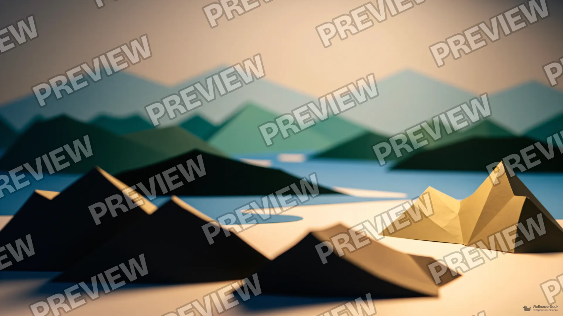 Folded Paper Landscape — Paper dioramas 4K wallpaper