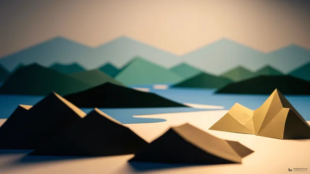Folded Paper Landscape — Paper dioramas 4K wallpaper