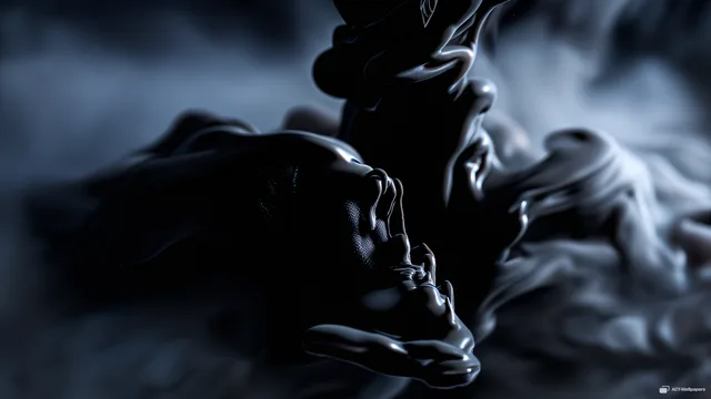 Viscous Ink Dispersion — Dark fluid 4K wallpaper