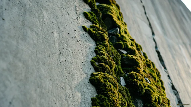Vertical Concrete Moss — Rustic concrete texture 4K wallpaper