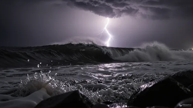 Storm Wave Maw — Nature landscapes 4K wallpaper
