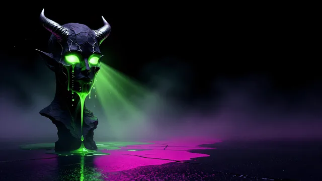 Obsidian Void Sentinel — Neon nightmare 4K wallpaper