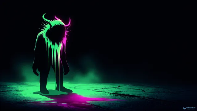 Acid Green Nightmare — Neon nightmare 4K wallpaper