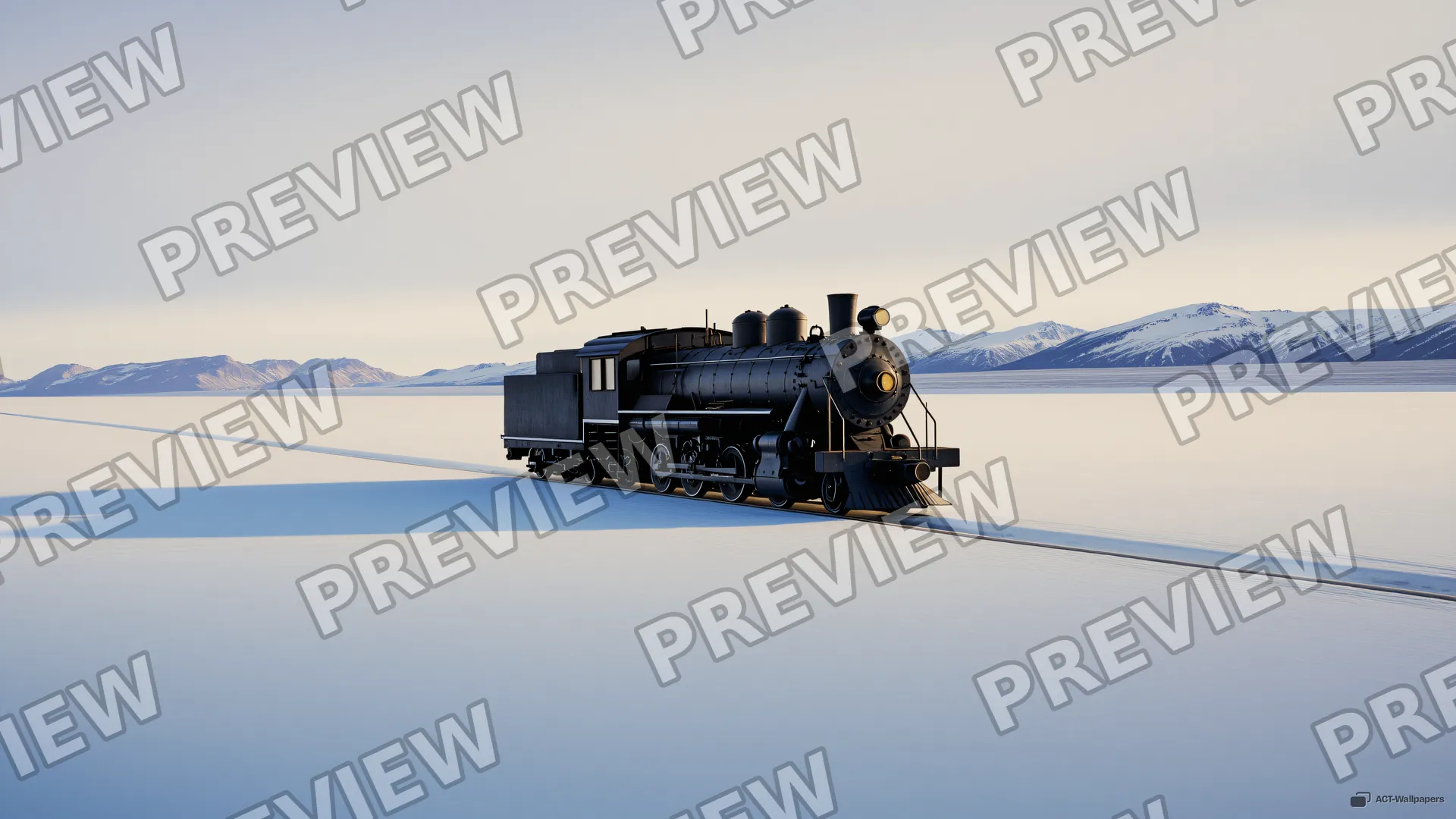 Lonely Iron on Ice — Train on the glacier 4K wallpaper