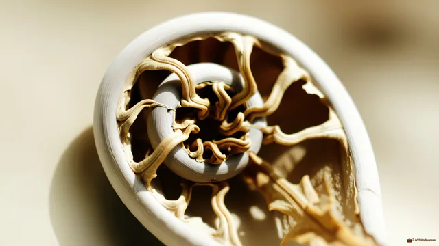 Desiccated Fern Spiral — Dried botanicals 4K wallpaper
