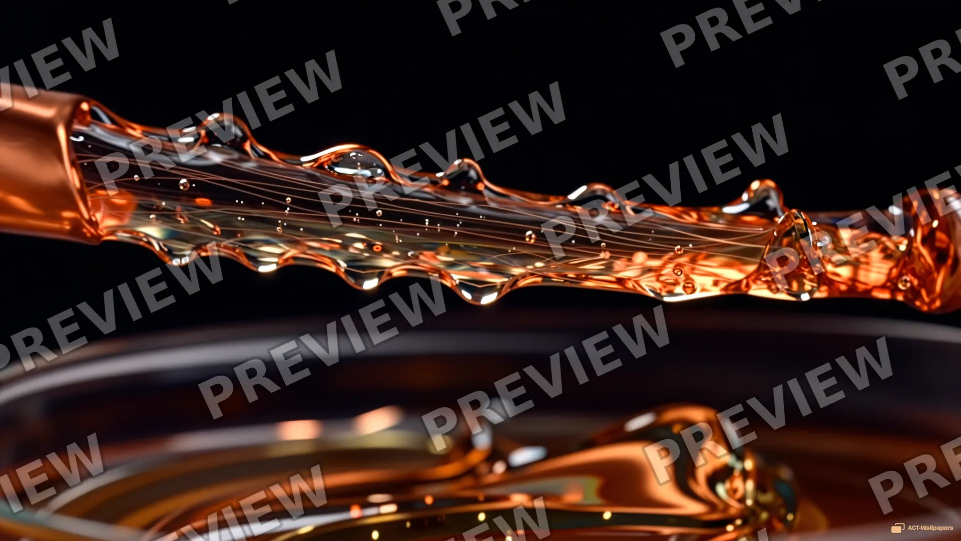 Copper in Glycerin — Abstract fluid 4K wallpaper