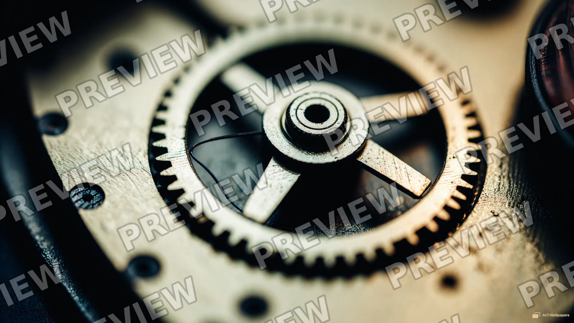 Brass Escapement Afternoon — Analog macro mechanics 4K wallpaper