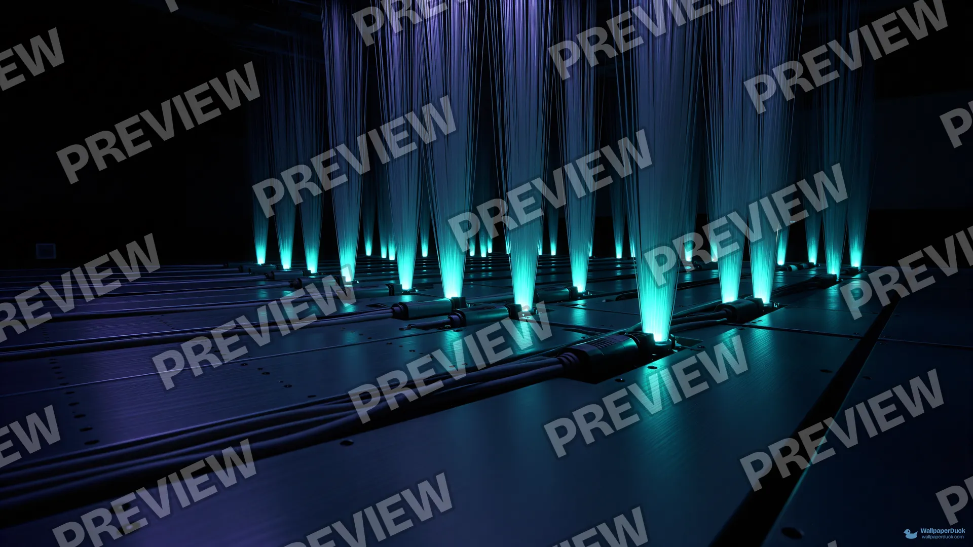 Fiber Optic Cavern Mainframe — Sci-fi interiors 4K wallpaper