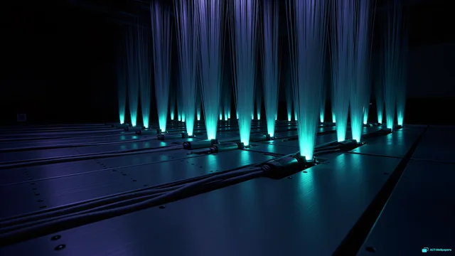 Fiber Optic Cavern Mainframe — Sci-fi interiors 4K wallpaper