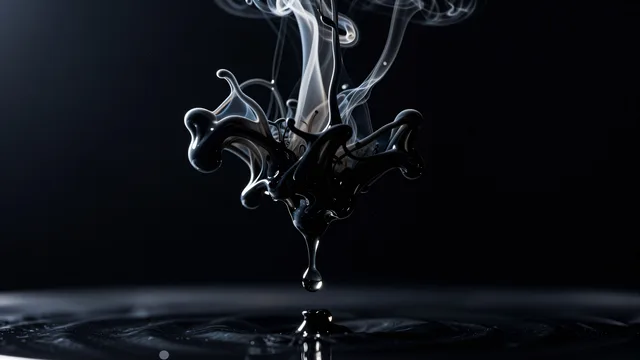 Suspended Ink Dispersal — Dark fluid 4K wallpaper