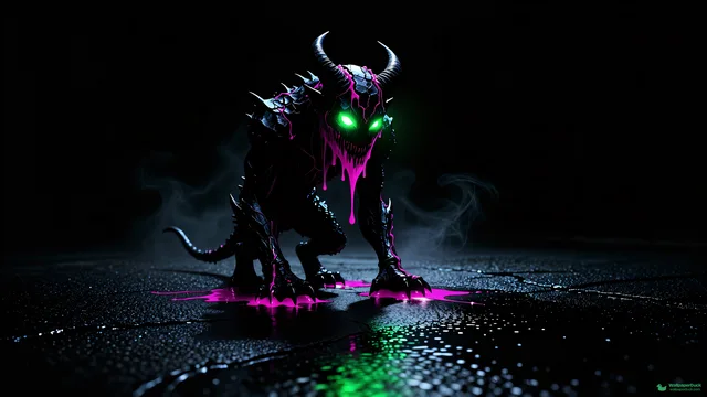 Neon Nightmare Silhouette — Neon nightmare 4K wallpaper