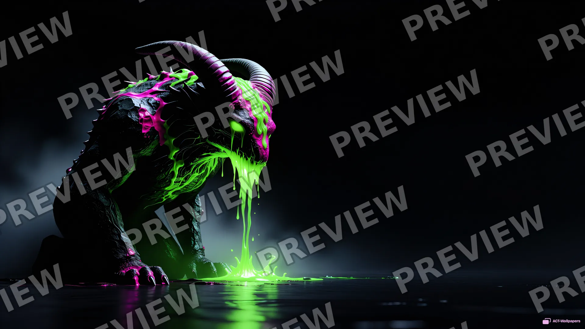 Obsidian Nightmare Glow — Neon nightmare 4K wallpaper