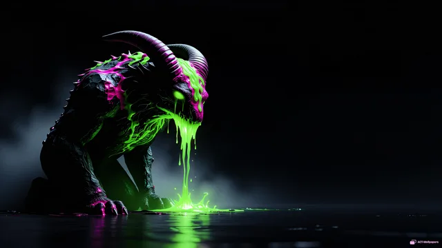 Obsidian Nightmare Glow — Neon nightmare 4K wallpaper