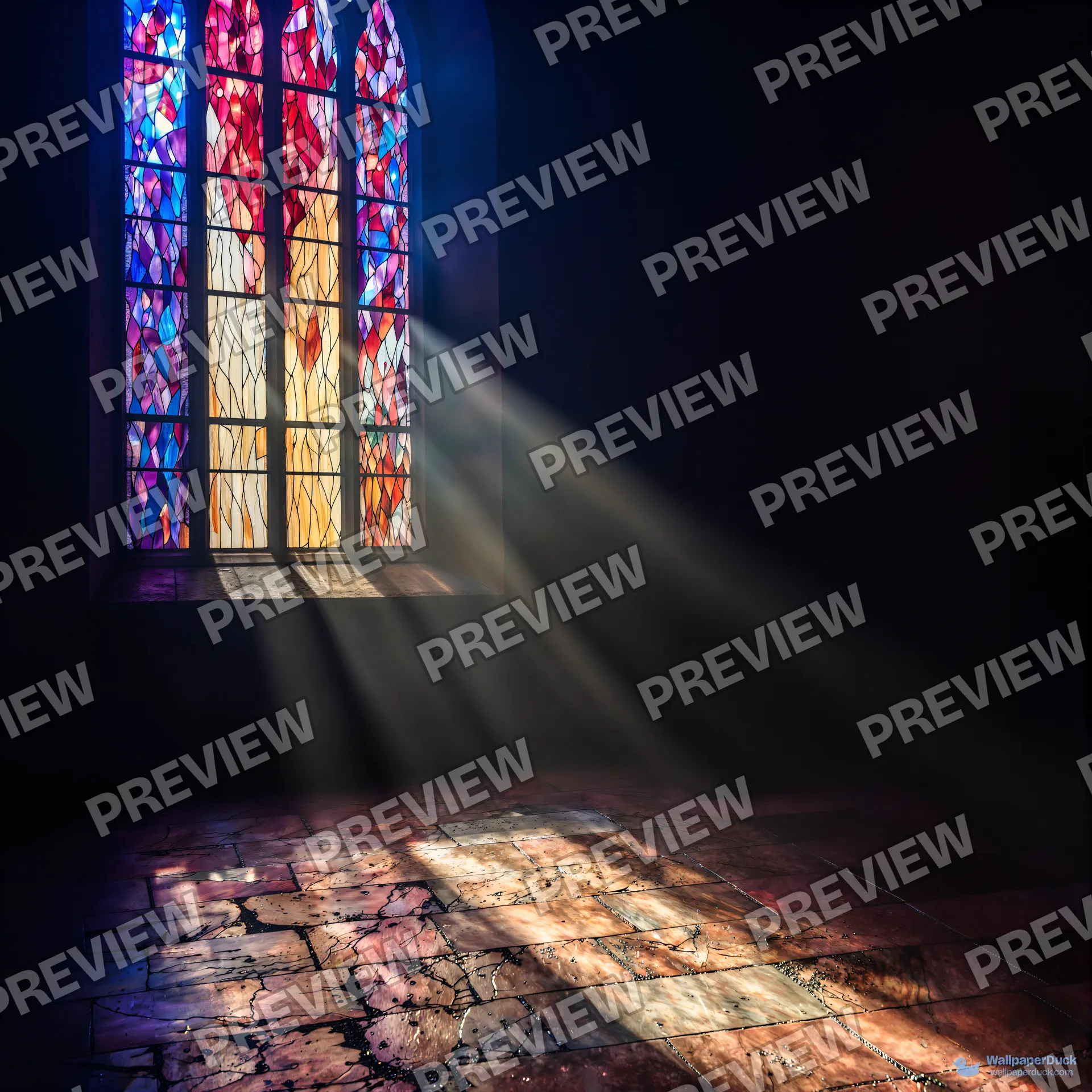 Chapel Light Projection — Stained-glass light 4K wallpaper