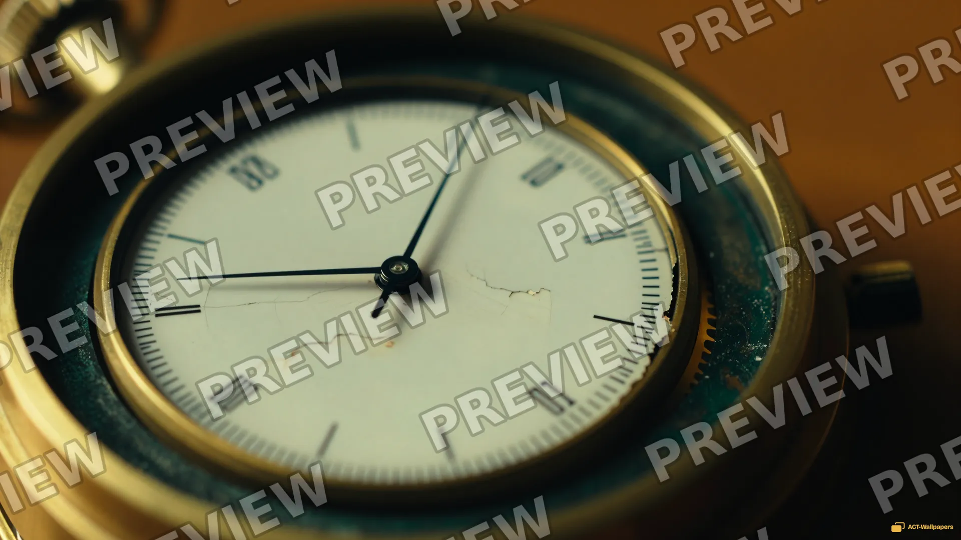 Brass Chronograph Patina — Analog macro mechanics 4K wallpaper