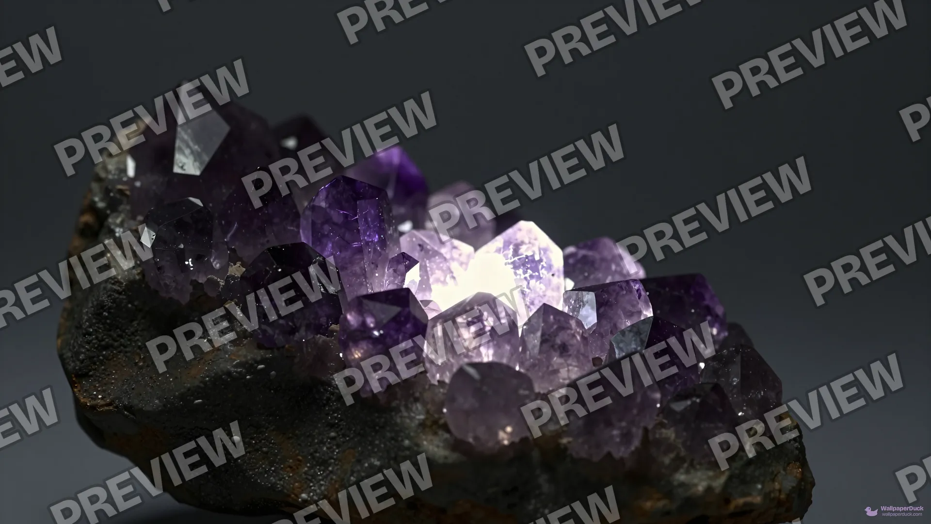 Amethyst Basalt Transmission — Crystals & minerals 4K wallpaper