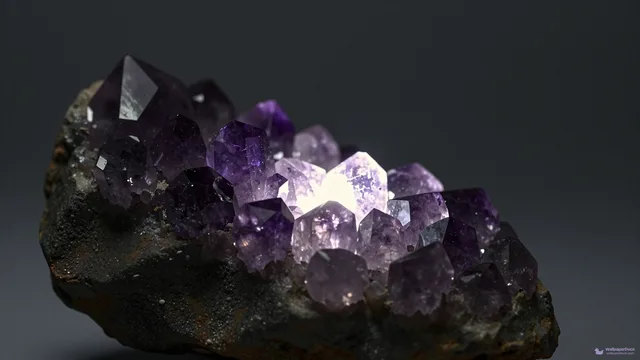 Amethyst Basalt Transmission — Crystals & minerals 4K wallpaper
