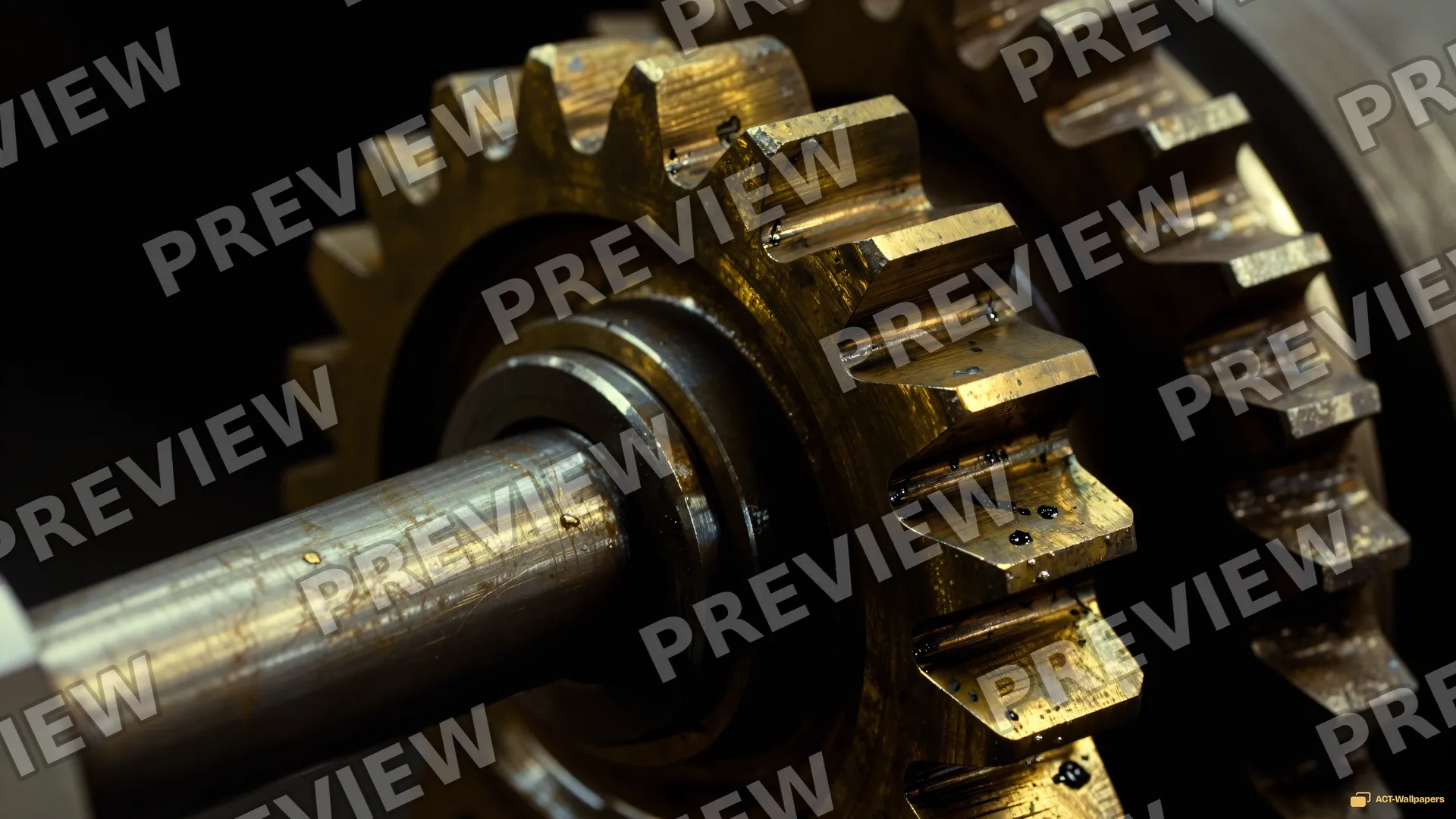 Brass Gear Macro — Macro mechanics 4K wallpaper