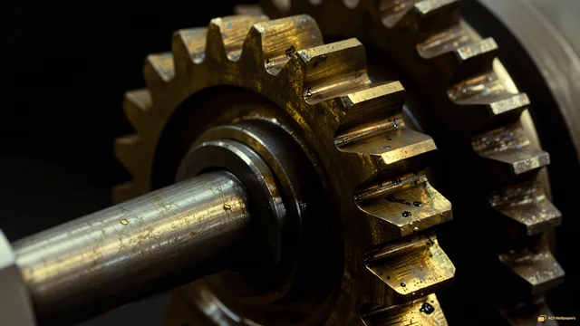 Brass Gear Macro — Macro mechanics 4K wallpaper