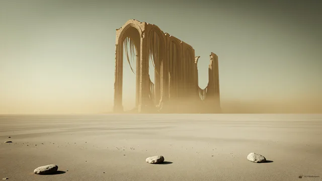 Ash Plain Cathedral — Dystopian dream 4K wallpaper