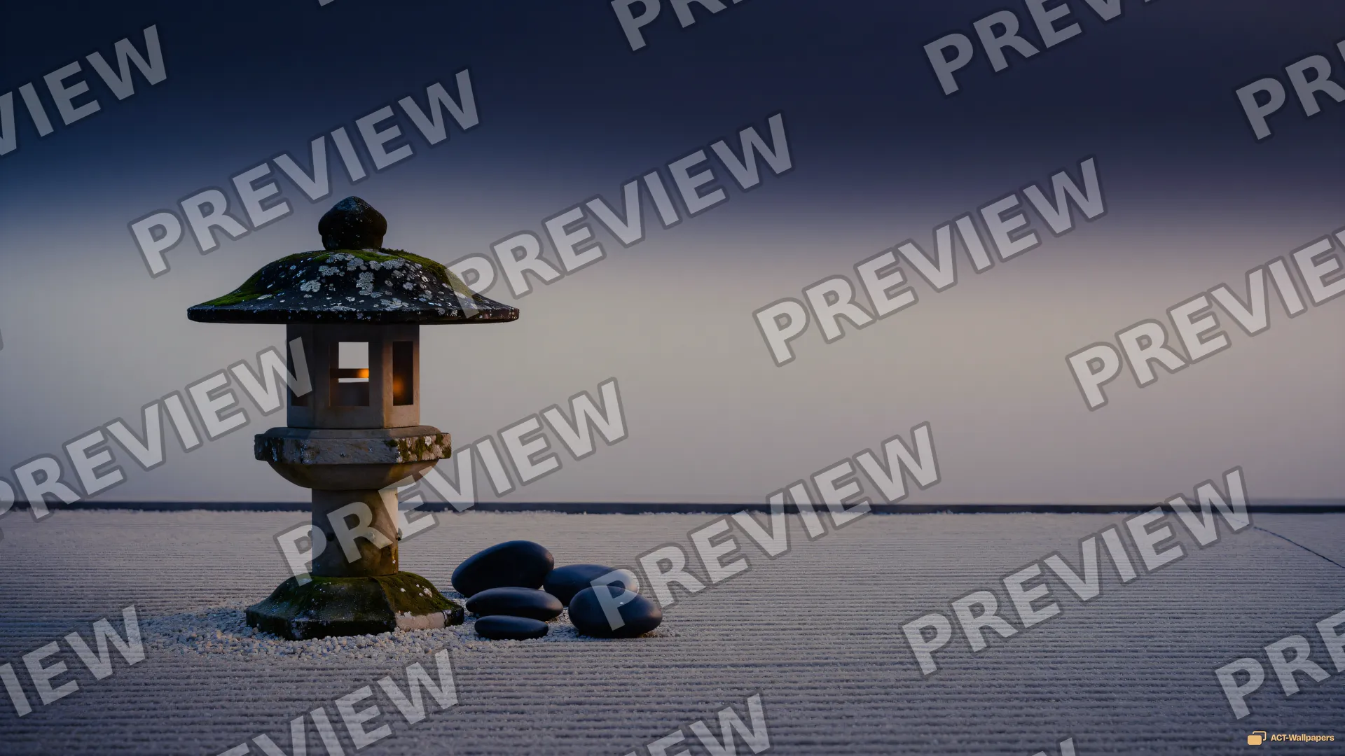 Stone Lantern Silence — Japanese aesthetic 4K wallpaper