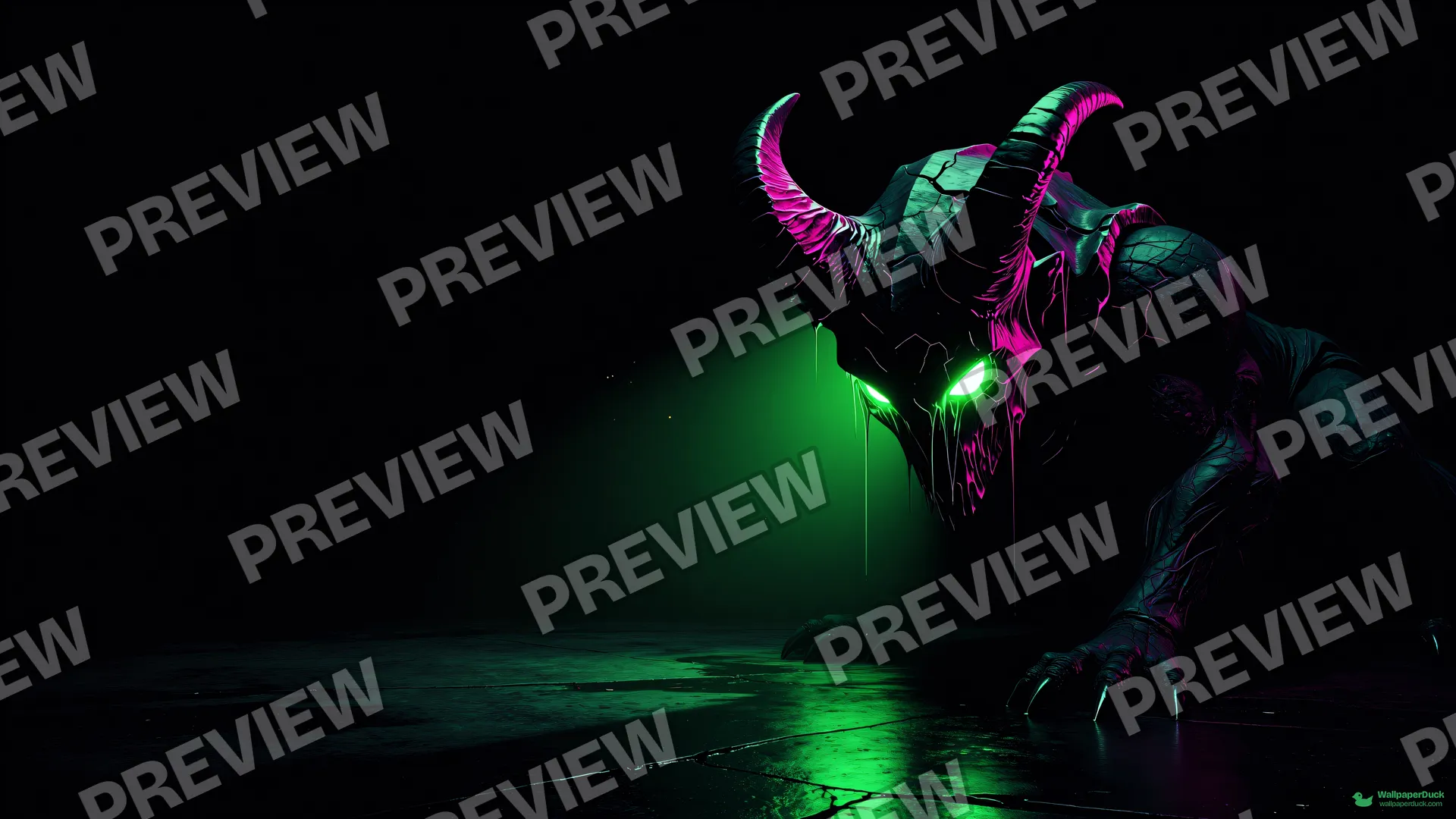 Neon Nightmare Silhouette — Neon nightmare 4K wallpaper