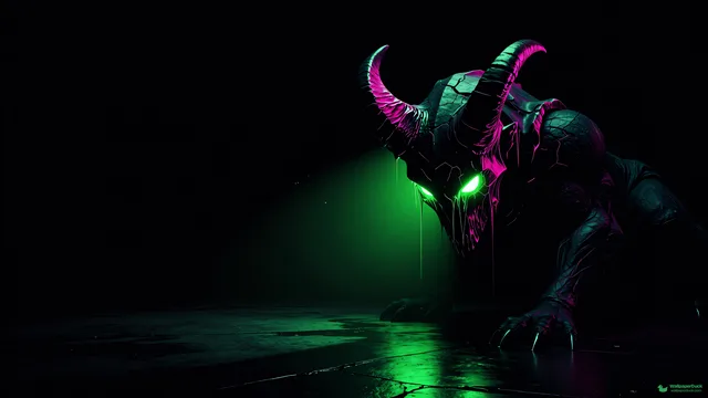 Neon Nightmare Silhouette — Neon nightmare 4K wallpaper
