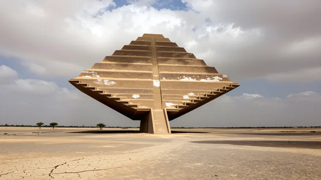 Inverted Ziggurat Shadow — Ters Ziggurat 4K wallpaper