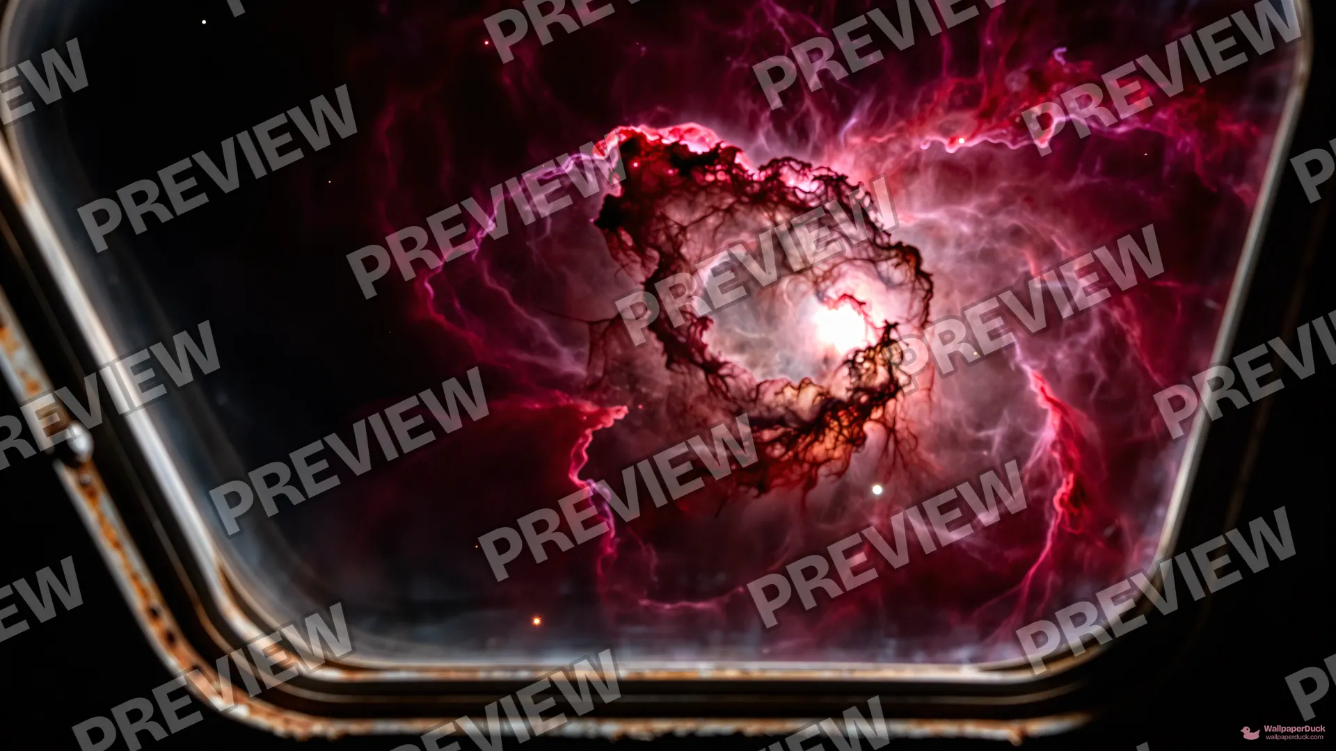 Nebula Through Rusted Glass — Cosmic & astrophotography 4K wallpaper