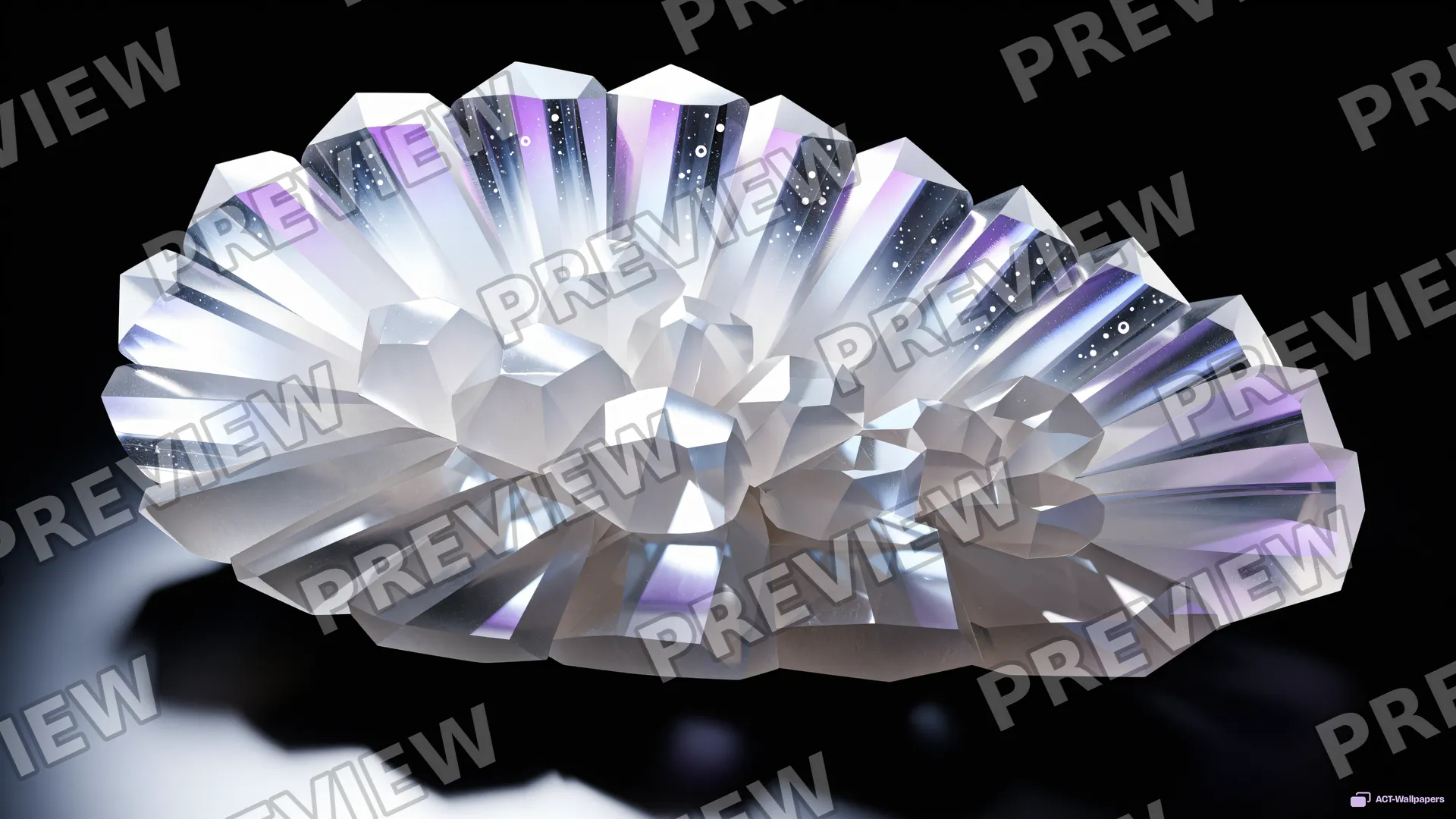 Geode Spiral Refraction — Crystal botanicals 4K wallpaper