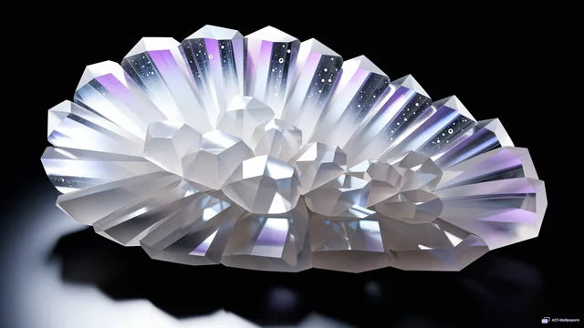 Geode Spiral Refraction — Crystal botanicals 4K wallpaper