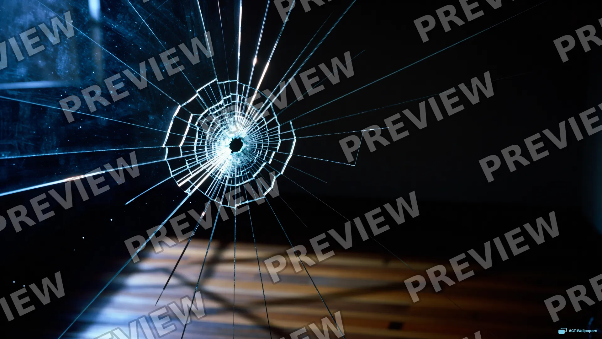 Moonlit Glass Fracture — Shattered glass 4K wallpaper