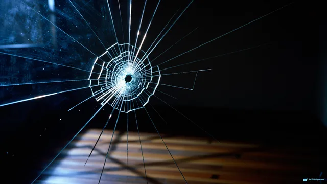 Moonlit Glass Fracture — Shattered glass 4K wallpaper