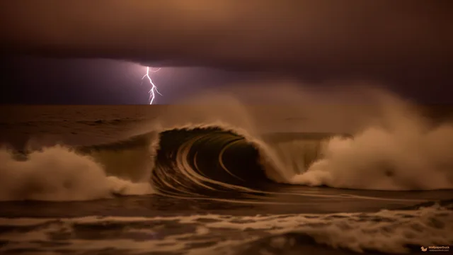 Storm Wave Silhouette — Storm atmosphere 4K wallpaper