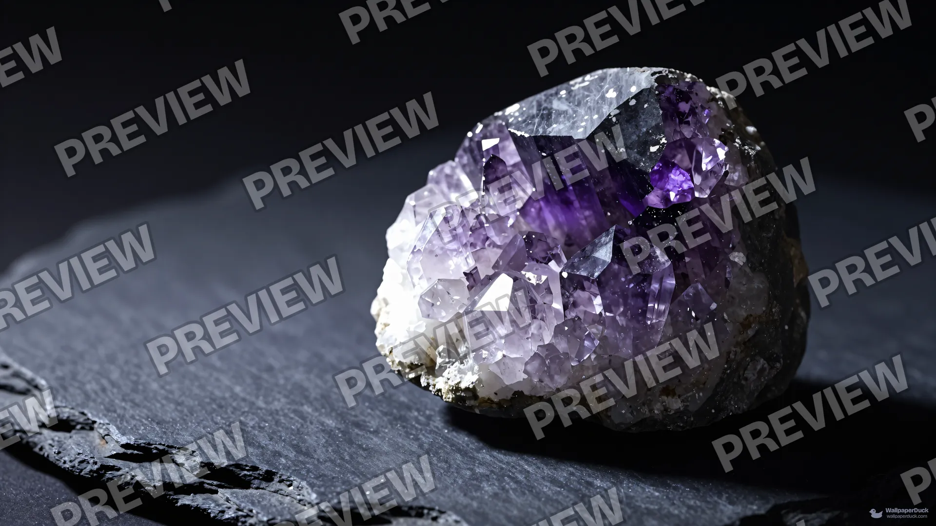 Amethyst Basalt Study — Crystals & minerals 4K wallpaper