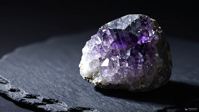 Amethyst Basalt Study — Crystals & minerals 4K wallpaper