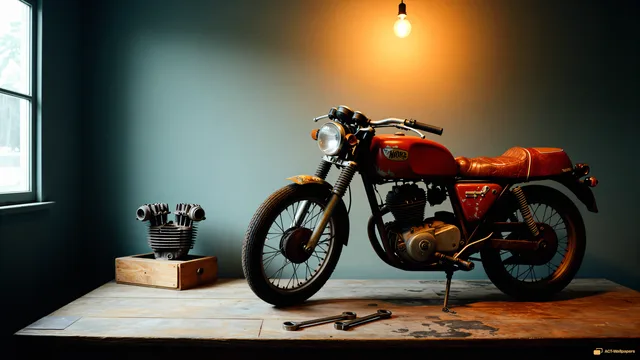 Norton Commando Garage — 1975 motorcycle workshop 4K wallpaper