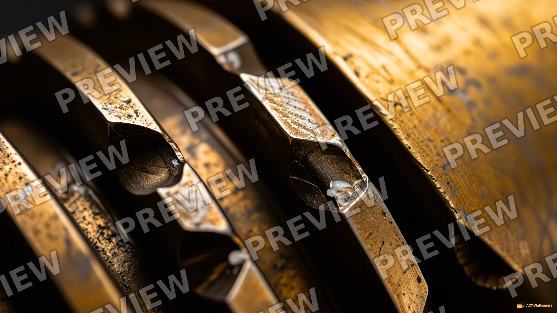Brass Gear Macro — Macro mechanics 4K wallpaper
