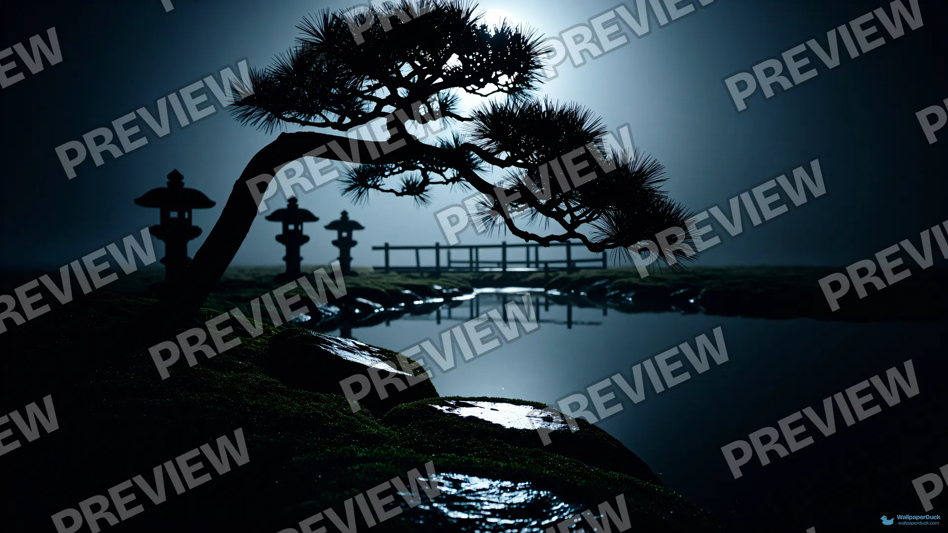 Midnight Garden Silhouette — Layered silhouettes 4K wallpaper