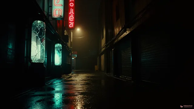 Dead Neon Alley — Cyberpunk city 4K wallpaper