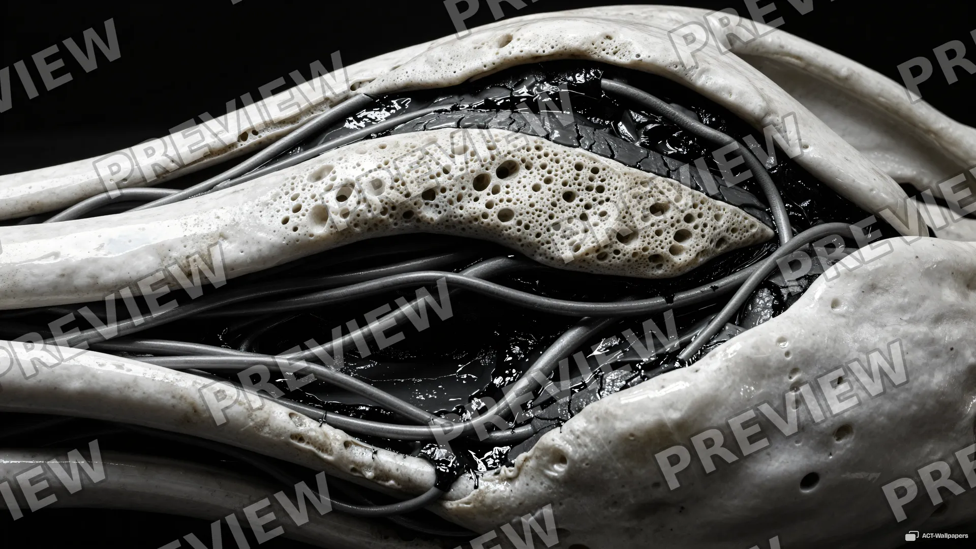 Calcified Flank Study — Biomechanical 4K wallpaper
