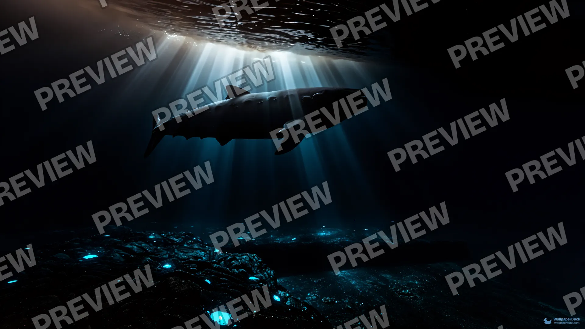 Abyssal Shadow Drift — Underwater 4K wallpaper